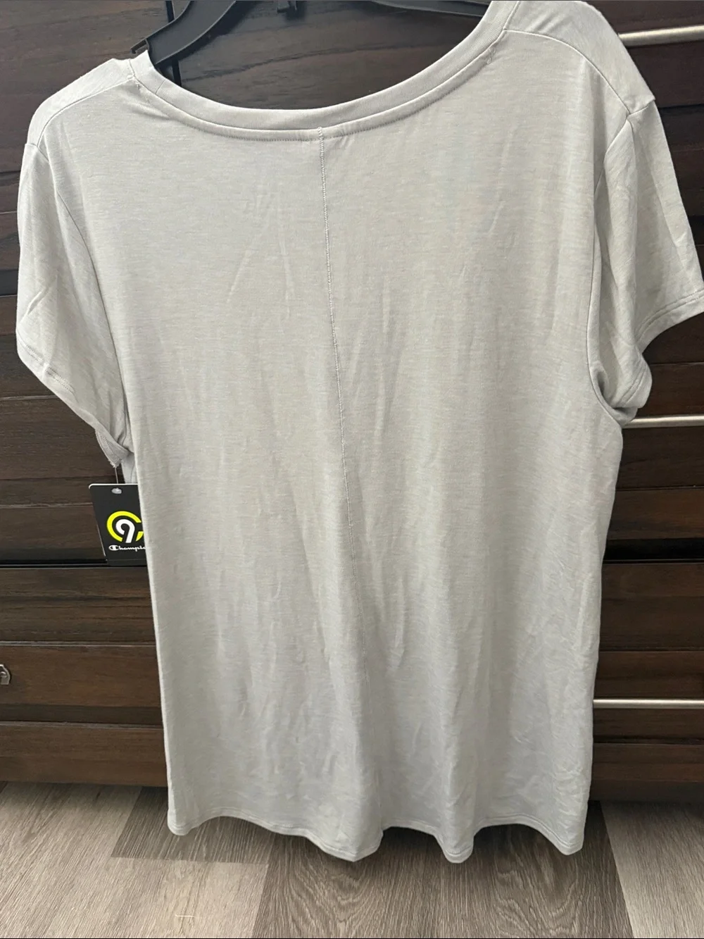 NWT Champion Duo Dry Gray Short Sleeve Twist-Front Tee.